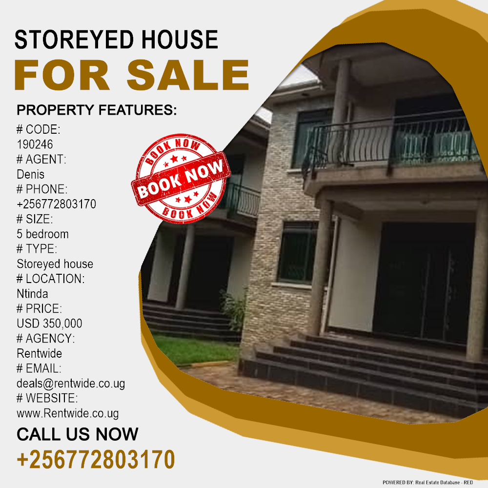 5 bedroom Storeyed house  for sale in Ntinda Kampala Uganda, code: 190246