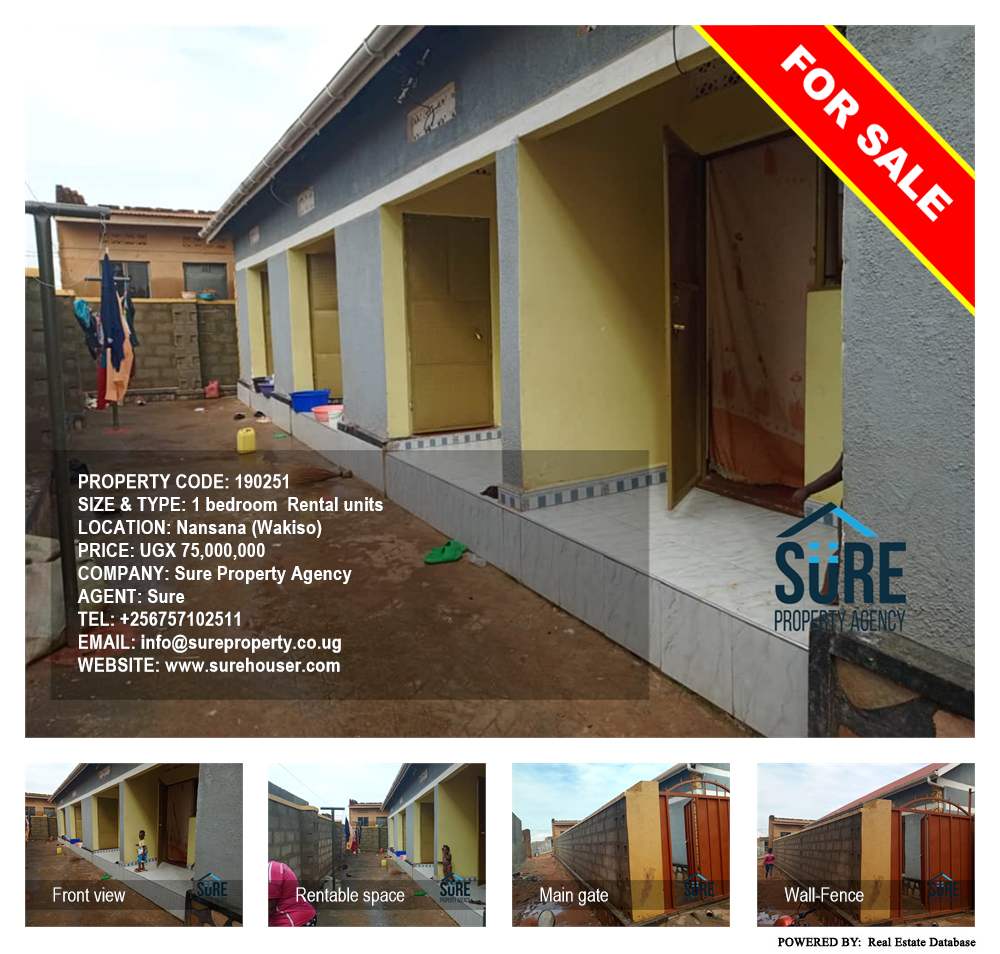 1 bedroom Rental units  for sale in Nansana Wakiso Uganda, code: 190251