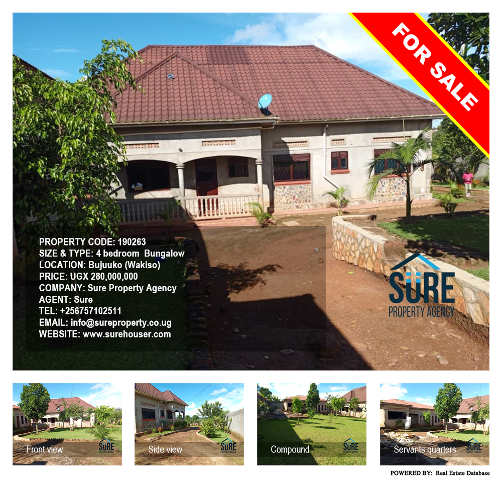 4 bedroom Bungalow  for sale in Bujuuko Wakiso Uganda, code: 190263