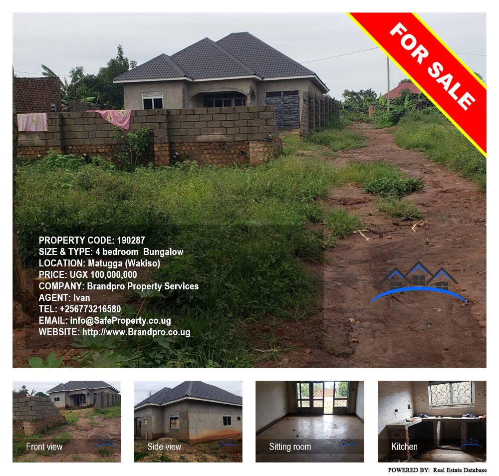 4 bedroom Bungalow  for sale in Matugga Wakiso Uganda, code: 190287