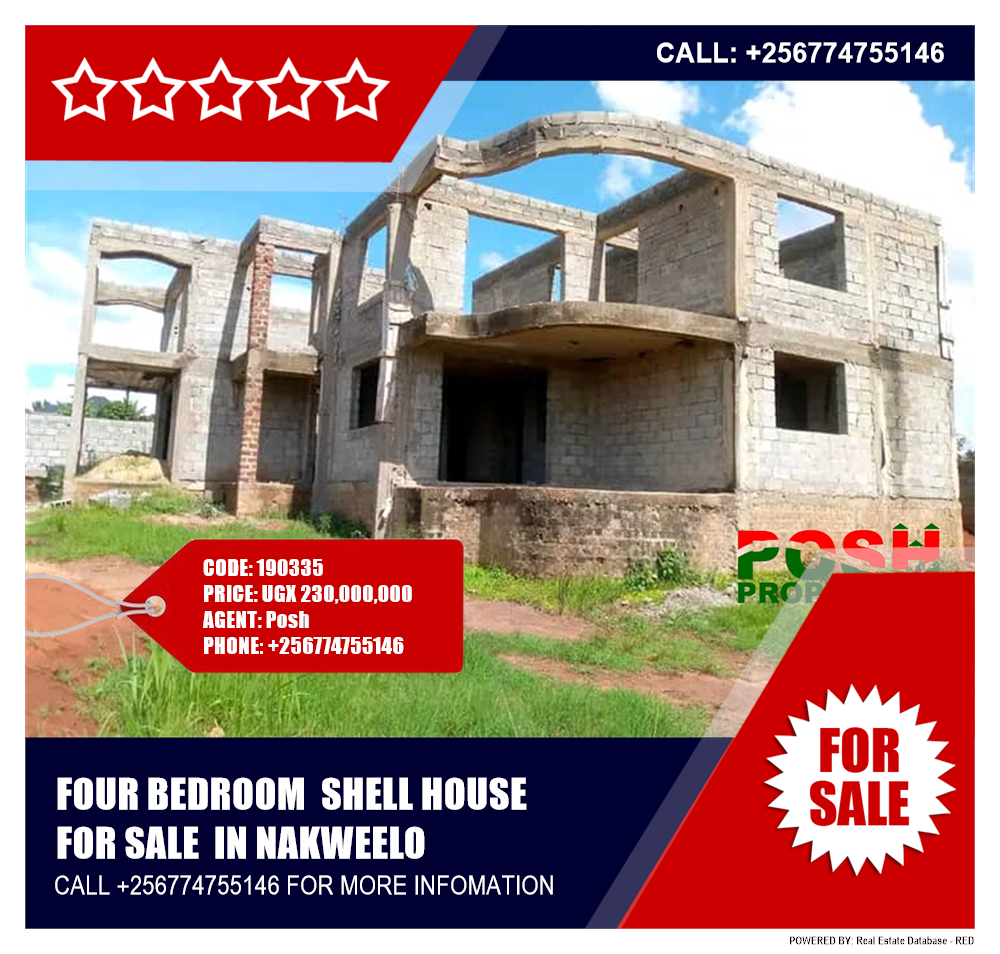 4 bedroom Shell House  for sale in Nakweelo Wakiso Uganda, code: 190335