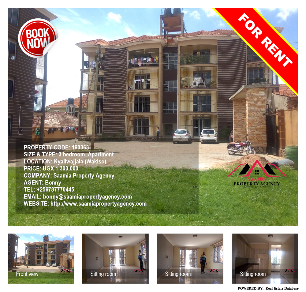 3 bedroom Apartment  for rent in Kyaliwajjala Wakiso Uganda, code: 190363