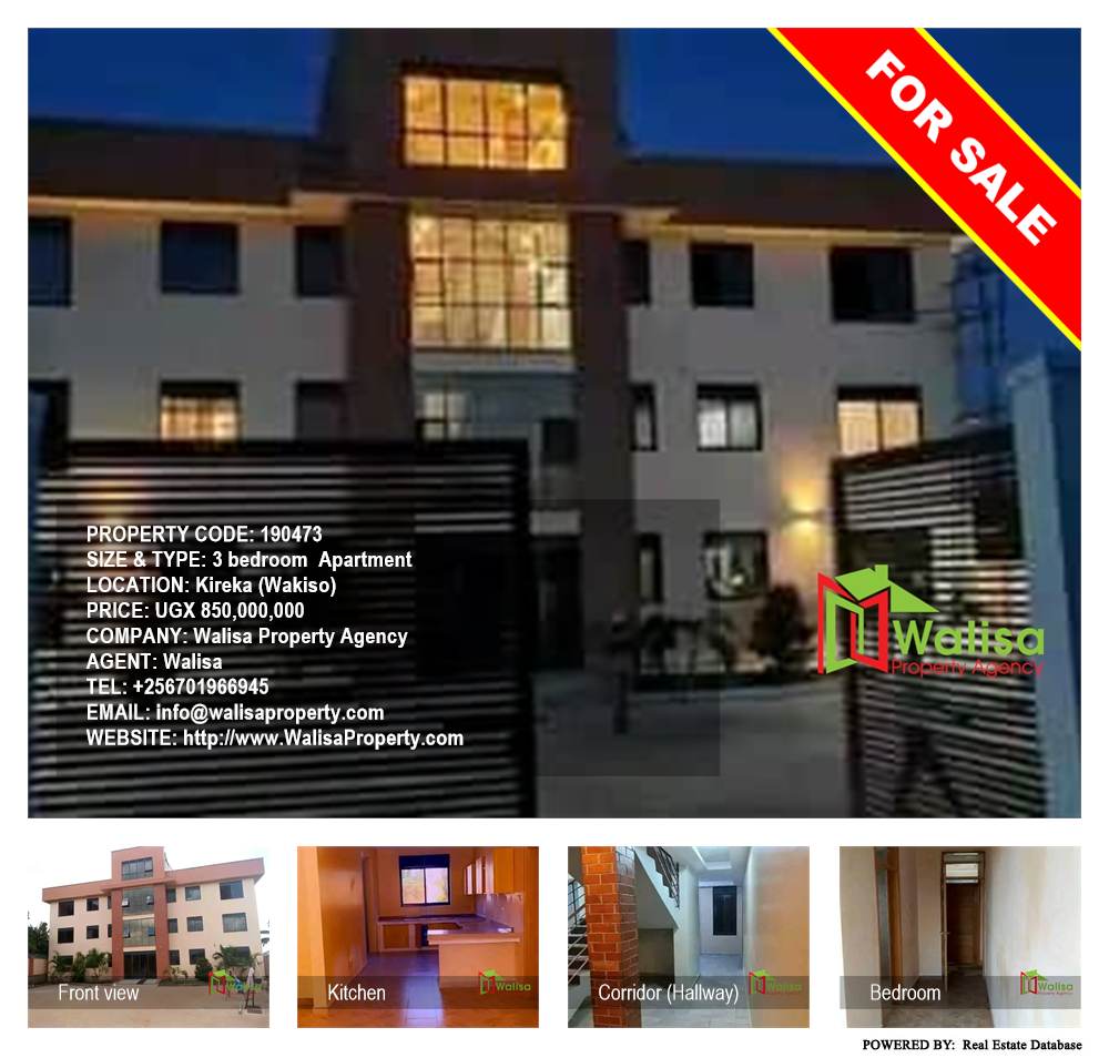 3 bedroom Apartment  for sale in Kireka Wakiso Uganda, code: 190473