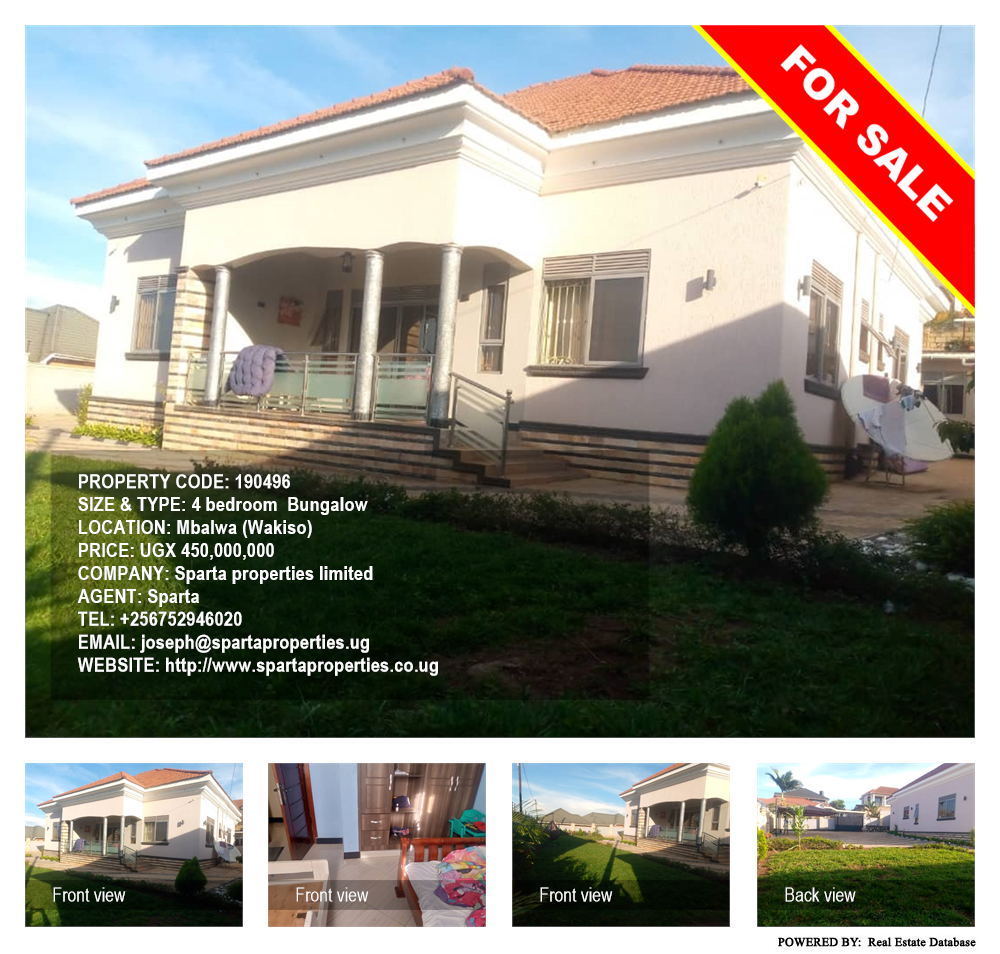 4 bedroom Bungalow  for sale in Mbalwa Wakiso Uganda, code: 190496