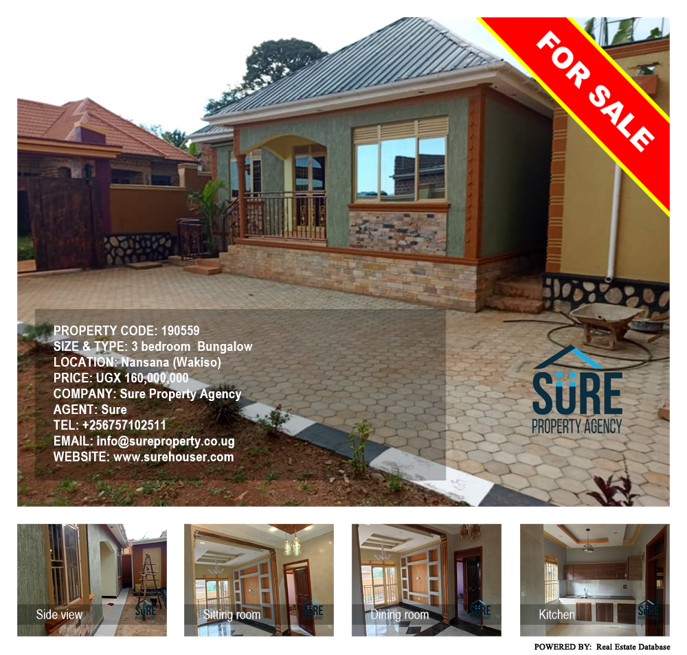 3 bedroom Bungalow  for sale in Nansana Wakiso Uganda, code: 190559