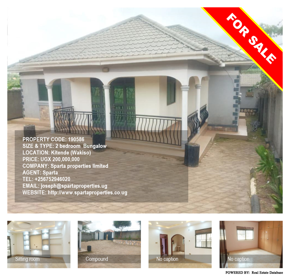 2 bedroom Bungalow  for sale in Kitende Wakiso Uganda, code: 190586