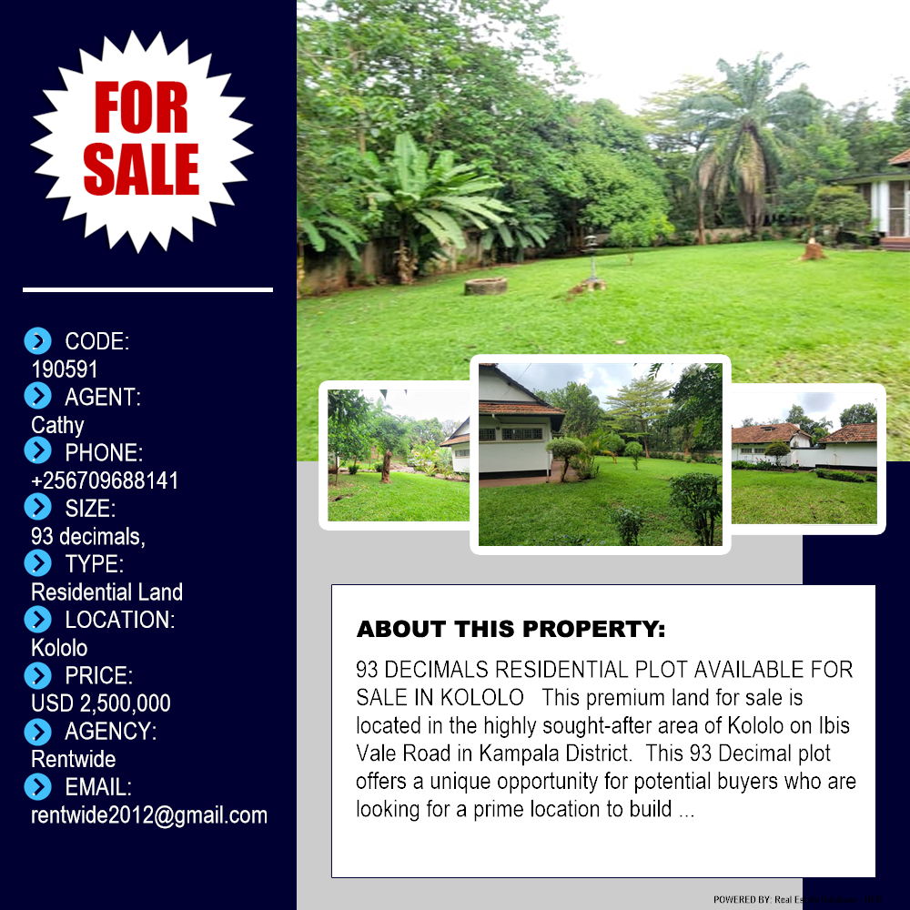 Residential Land  for sale in Kololo Kampala Uganda, code: 190591