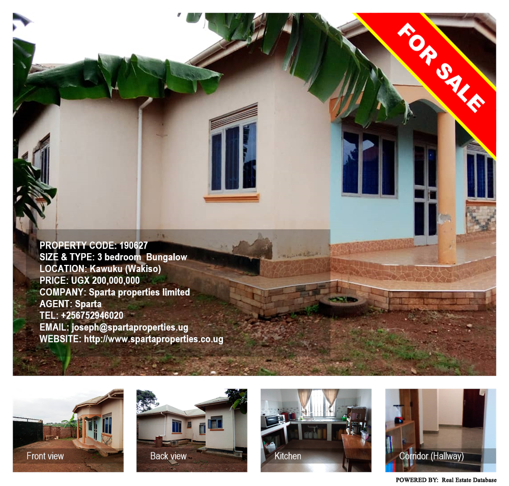 3 bedroom Bungalow  for sale in Kawuku Wakiso Uganda, code: 190627