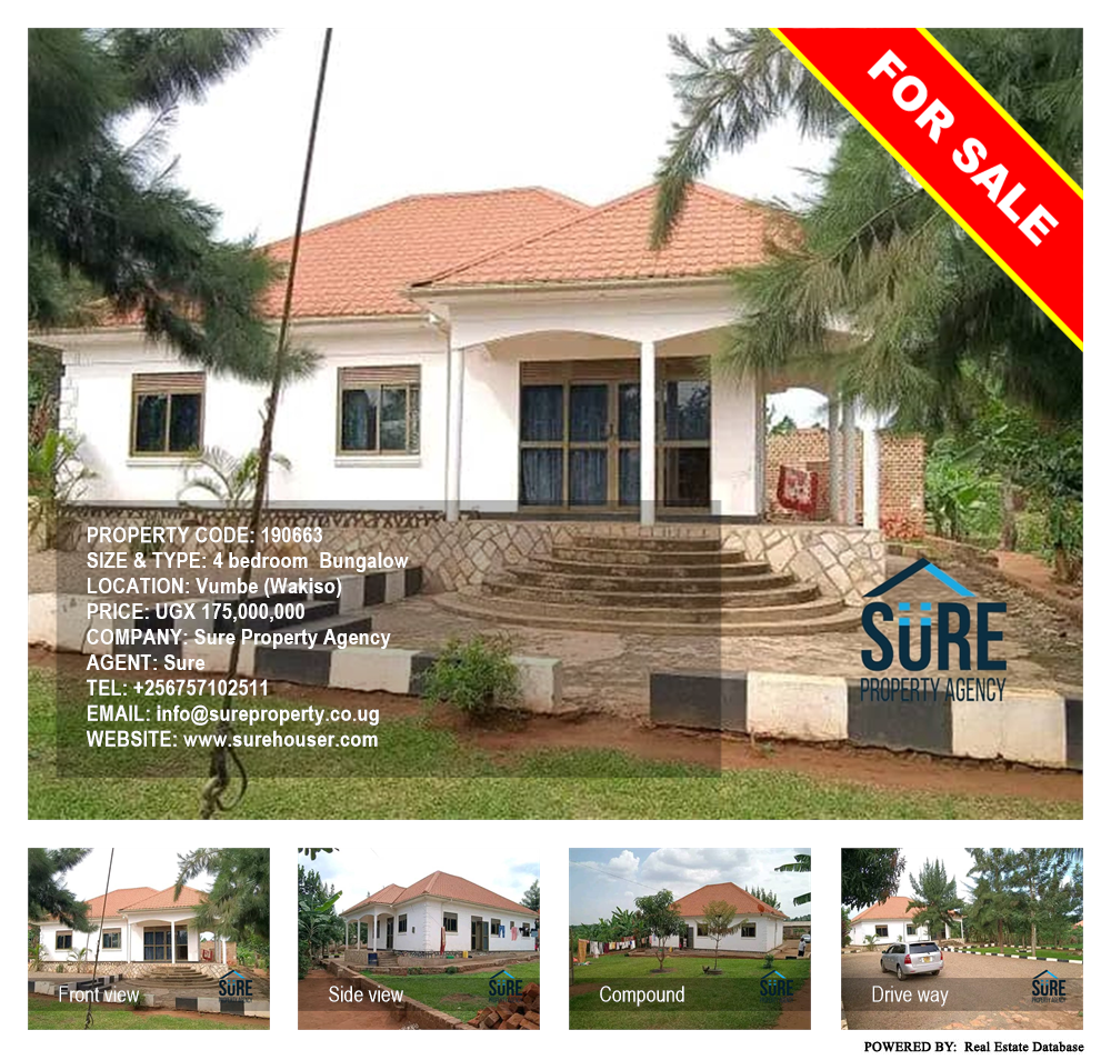 4 bedroom Bungalow  for sale in Vumbe Wakiso Uganda, code: 190663