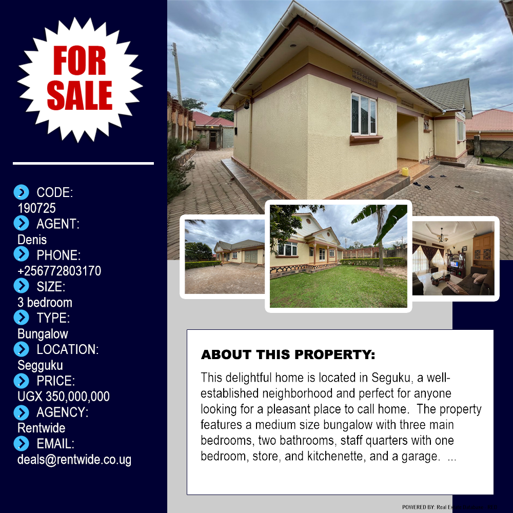 3 bedroom Bungalow  for sale in Seguku Wakiso Uganda, code: 190725