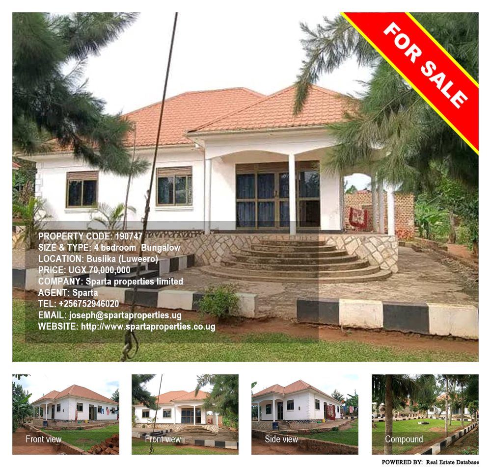 4 bedroom Bungalow  for sale in Busiika Luweero Uganda, code: 190747