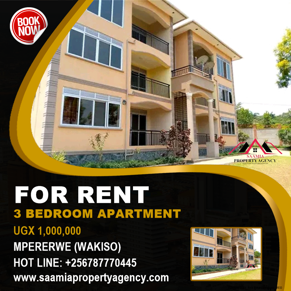 3 bedroom Apartment  for rent in Mpererwe Wakiso Uganda, code: 190811