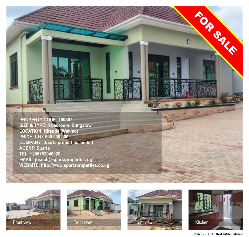 4 bedroom Bungalow  for sale in Kitende Wakiso Uganda, code: 190867