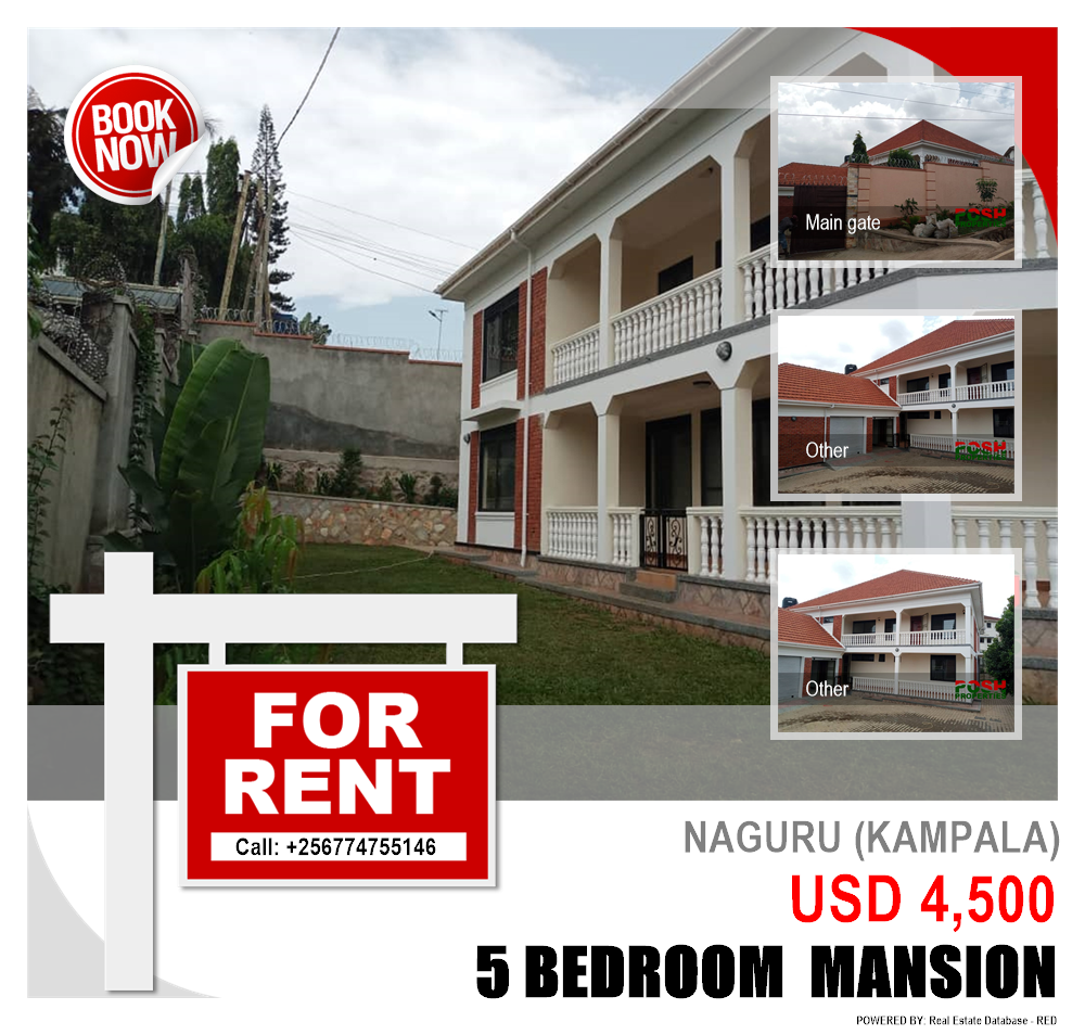 5 bedroom Mansion  for rent in Naguru Kampala Uganda, code: 190877