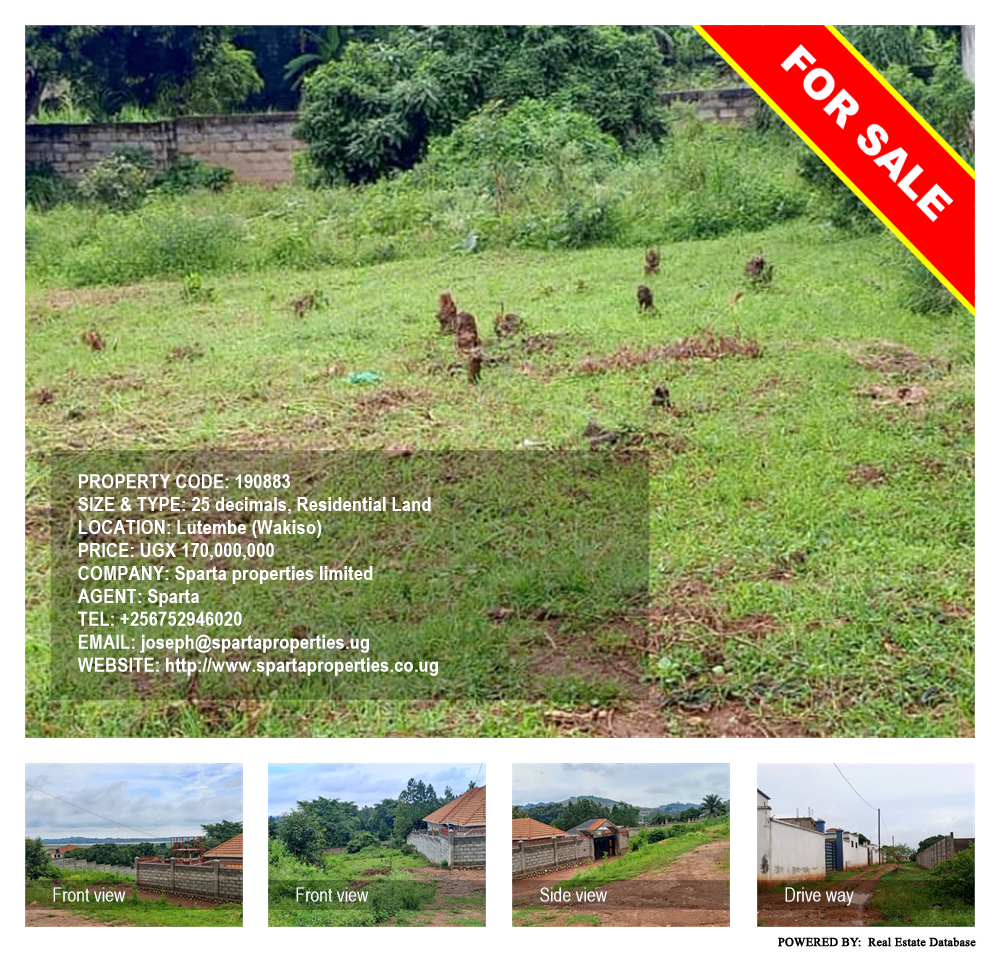 Residential Land  for sale in Lutembe Wakiso Uganda, code: 190883