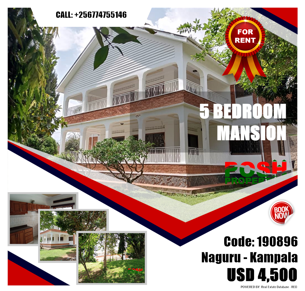 5 bedroom Mansion  for rent in Naguru Kampala Uganda, code: 190896