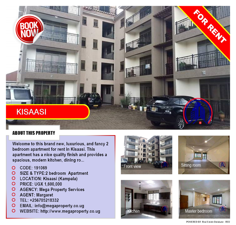 2 bedroom Apartment  for rent in Kisaasi Kampala Uganda, code: 191069