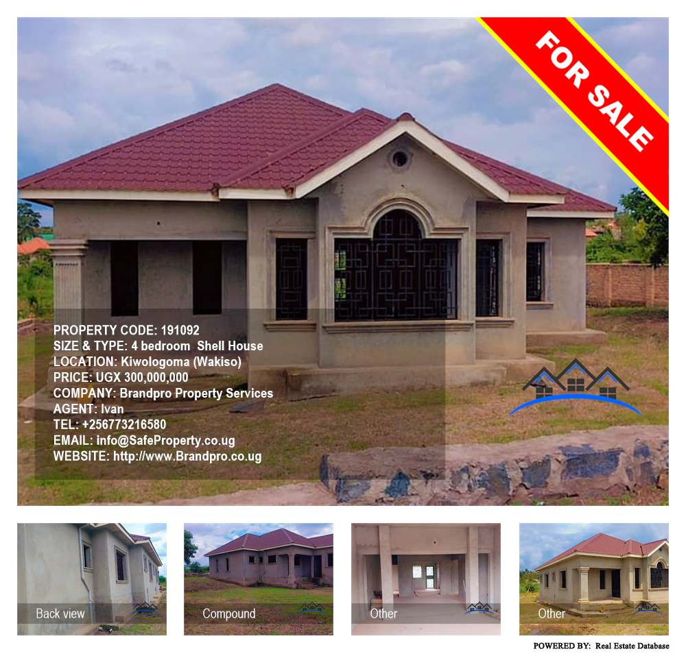 4 bedroom Shell House  for sale in Kiwologoma Wakiso Uganda, code: 191092