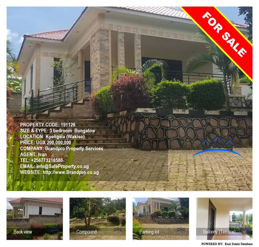 3 bedroom Bungalow  for sale in Kyengela Wakiso Uganda, code: 191126