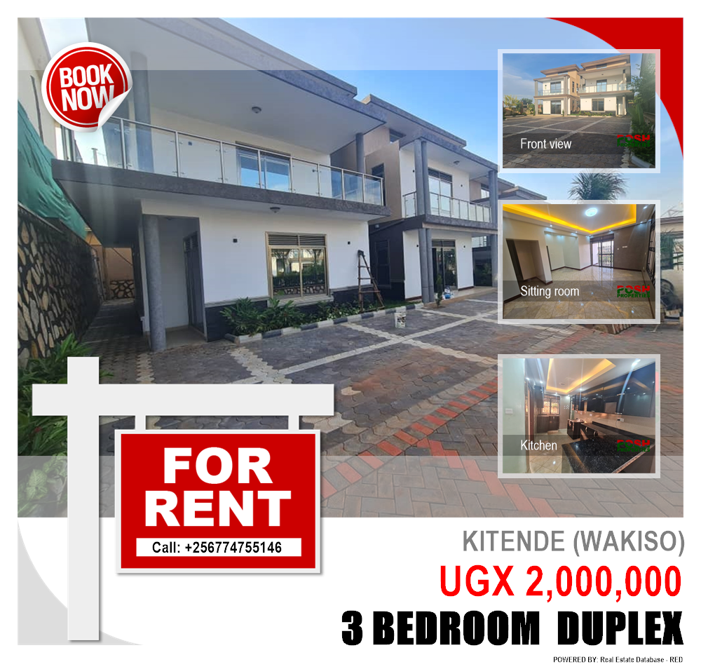 3 bedroom Duplex  for rent in Kitende Wakiso Uganda, code: 191143