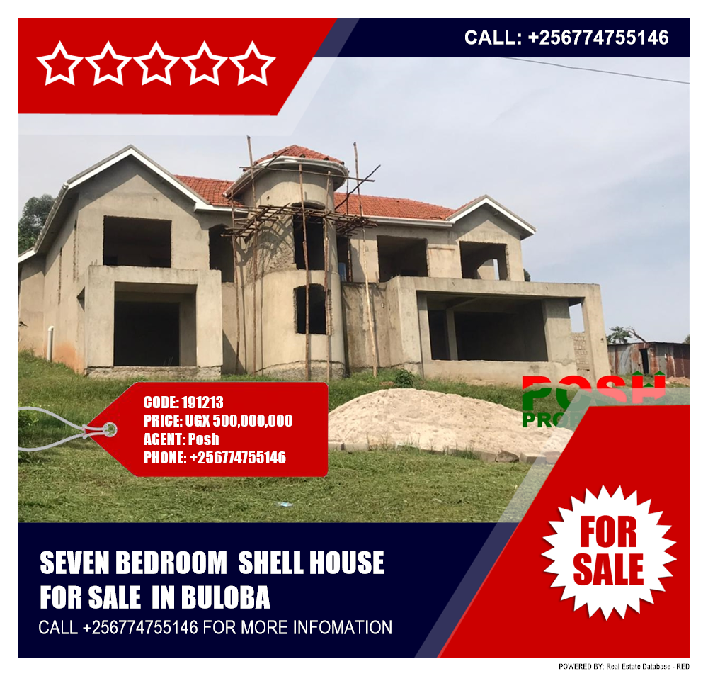 7 bedroom Shell House  for sale in Buloba Wakiso Uganda, code: 191213