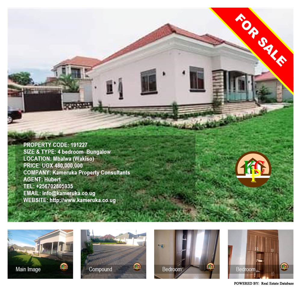 4 bedroom Bungalow  for sale in Mbalwa Wakiso Uganda, code: 191227