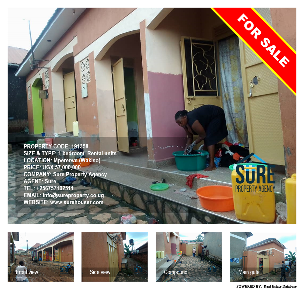 1 bedroom Rental units  for sale in Mpererwe Wakiso Uganda, code: 191358