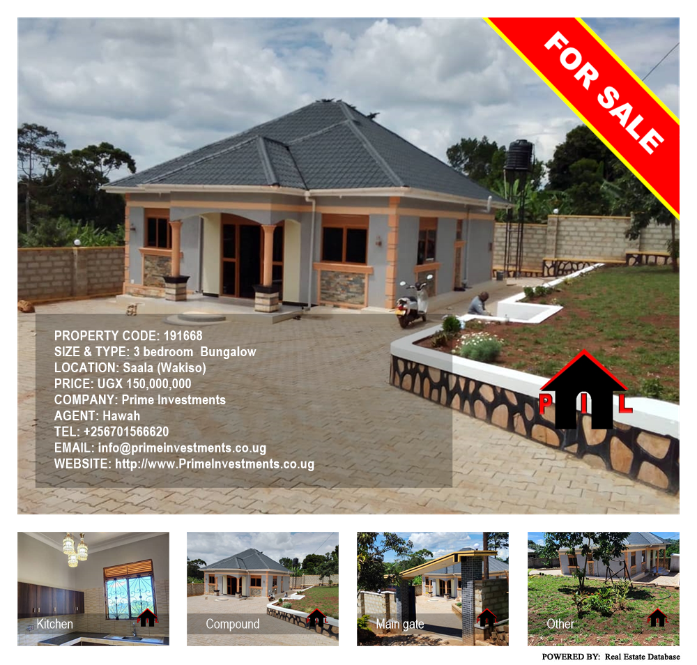 3 bedroom Bungalow  for sale in Saala Wakiso Uganda, code: 191668