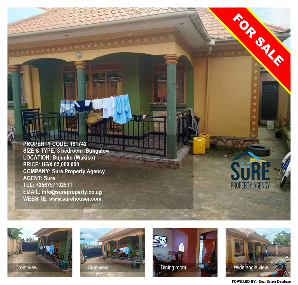 3 bedroom Bungalow  for sale in Bujuuko Wakiso Uganda, code: 191742