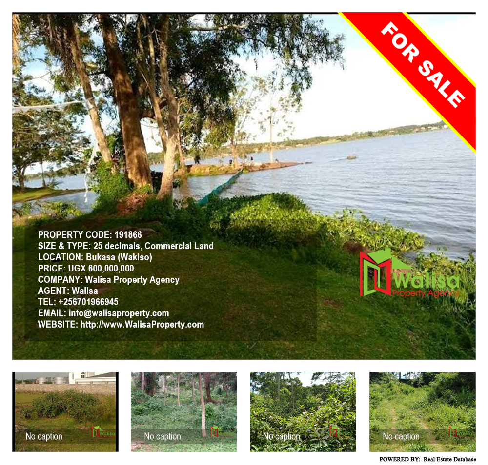 Commercial Land  for sale in Bukasa Wakiso Uganda, code: 191866