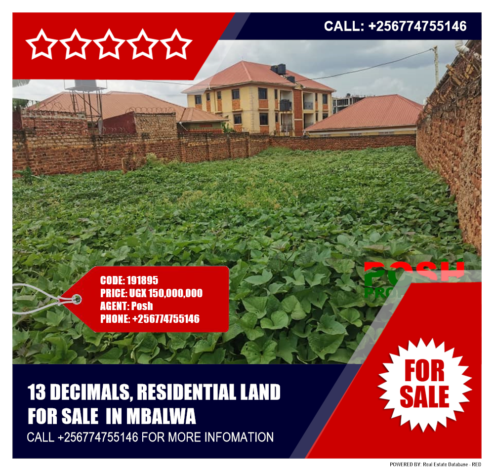 Residential Land  for sale in Mbalwa Wakiso Uganda, code: 191895