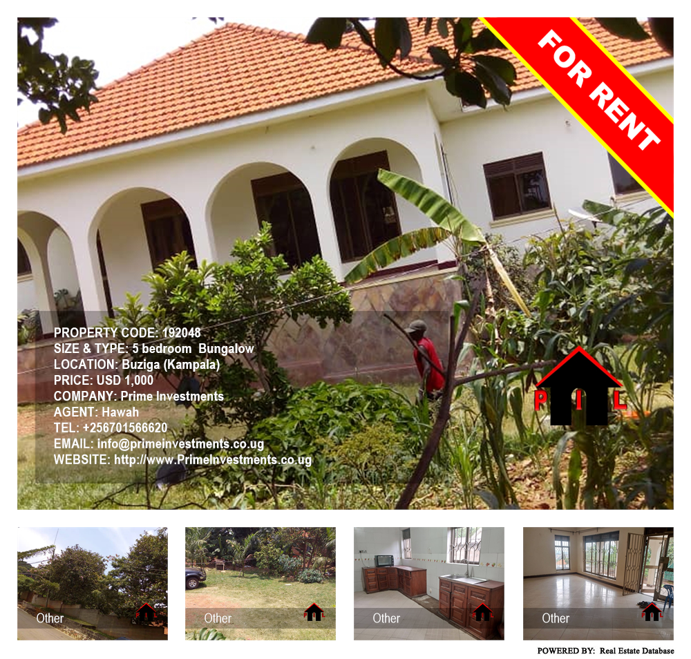 5 bedroom Bungalow  for rent in Buziga Kampala Uganda, code: 192048