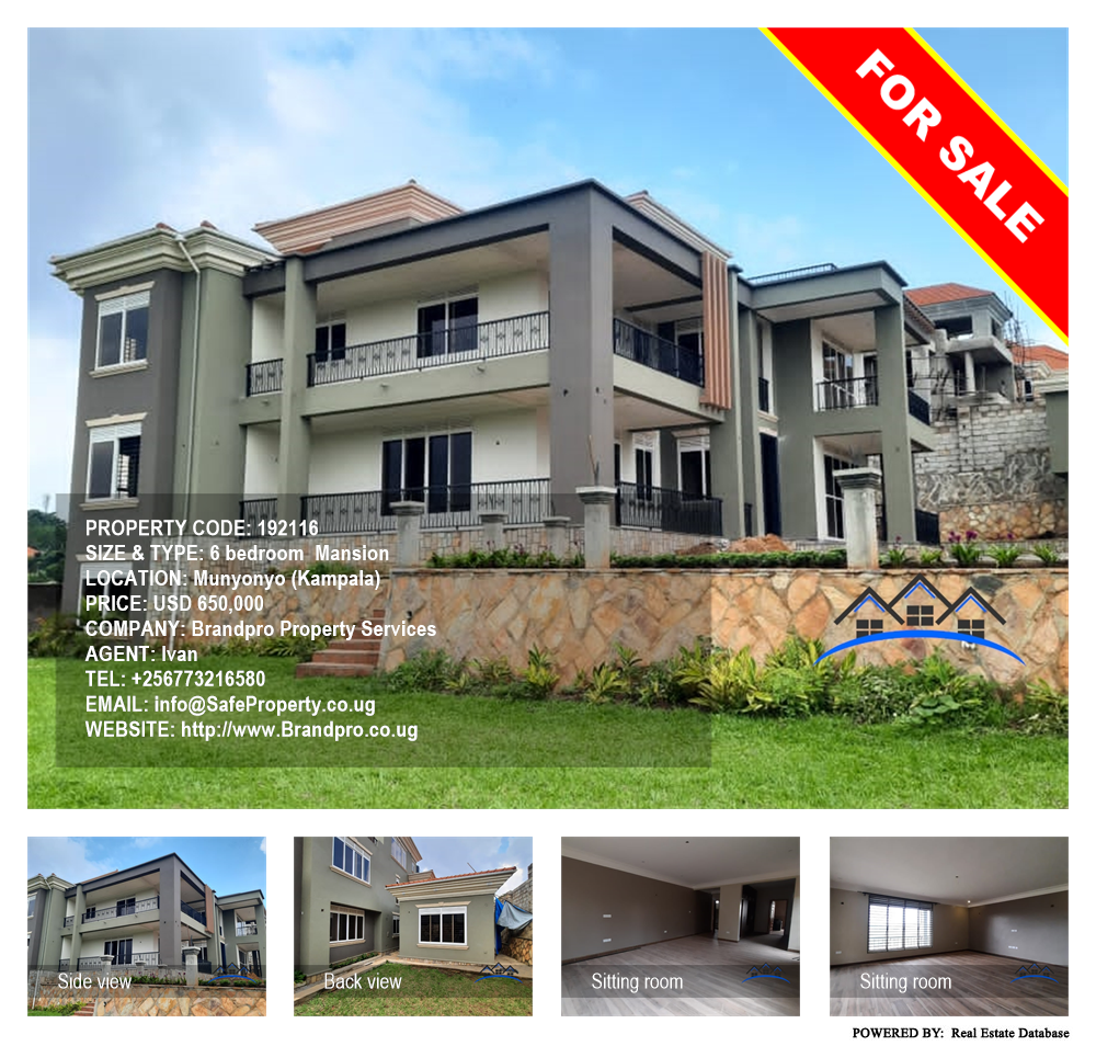 6 bedroom Mansion  for sale in Munyonyo Kampala Uganda, code: 192116