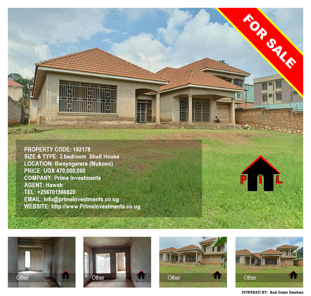 3 bedroom Shell House  for sale in Bweyogerere Mukono Uganda, code: 192178