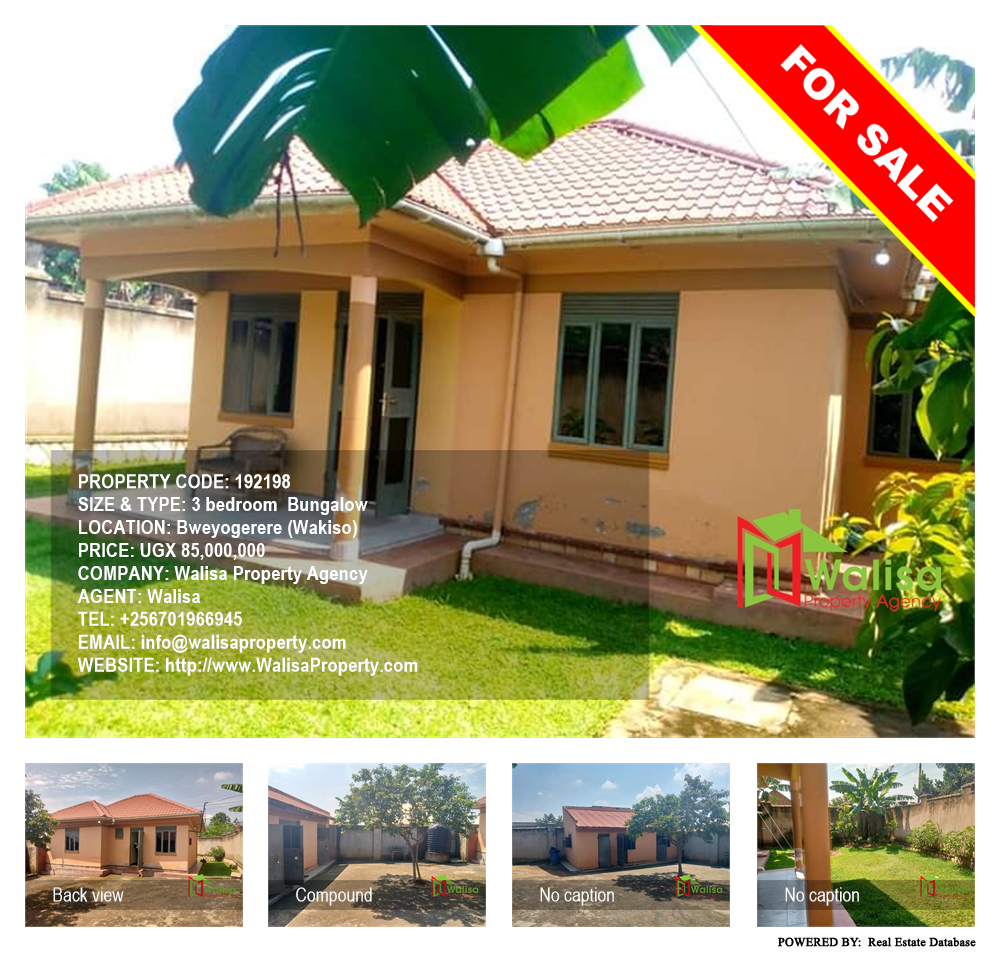 3 bedroom Bungalow  for sale in Bweyogerere Wakiso Uganda, code: 192198