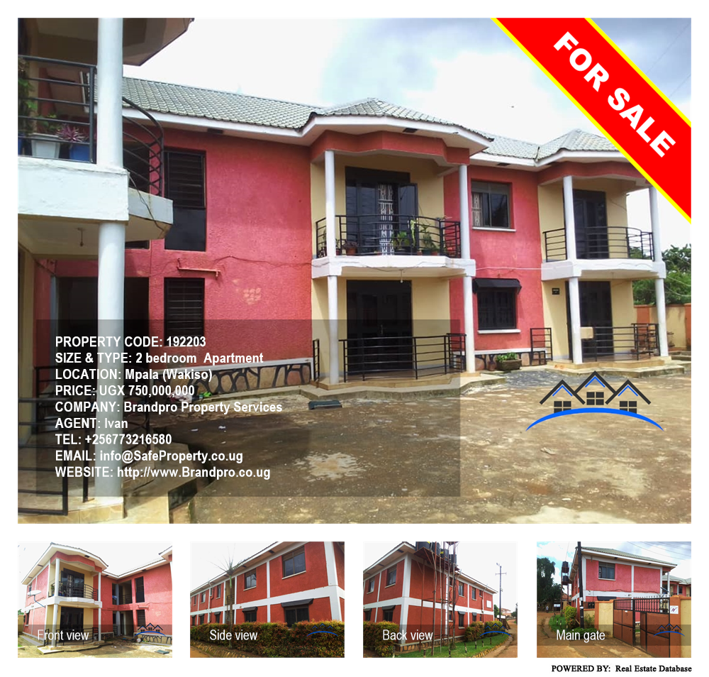 2 bedroom Apartment  for sale in Mpala Wakiso Uganda, code: 192203