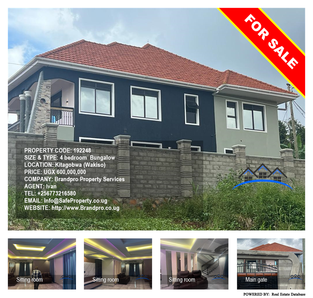 4 bedroom Bungalow  for sale in Kitagobwa Wakiso Uganda, code: 192248