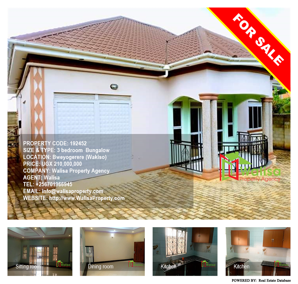 3 bedroom Bungalow  for sale in Bweyogerere Wakiso Uganda, code: 192452