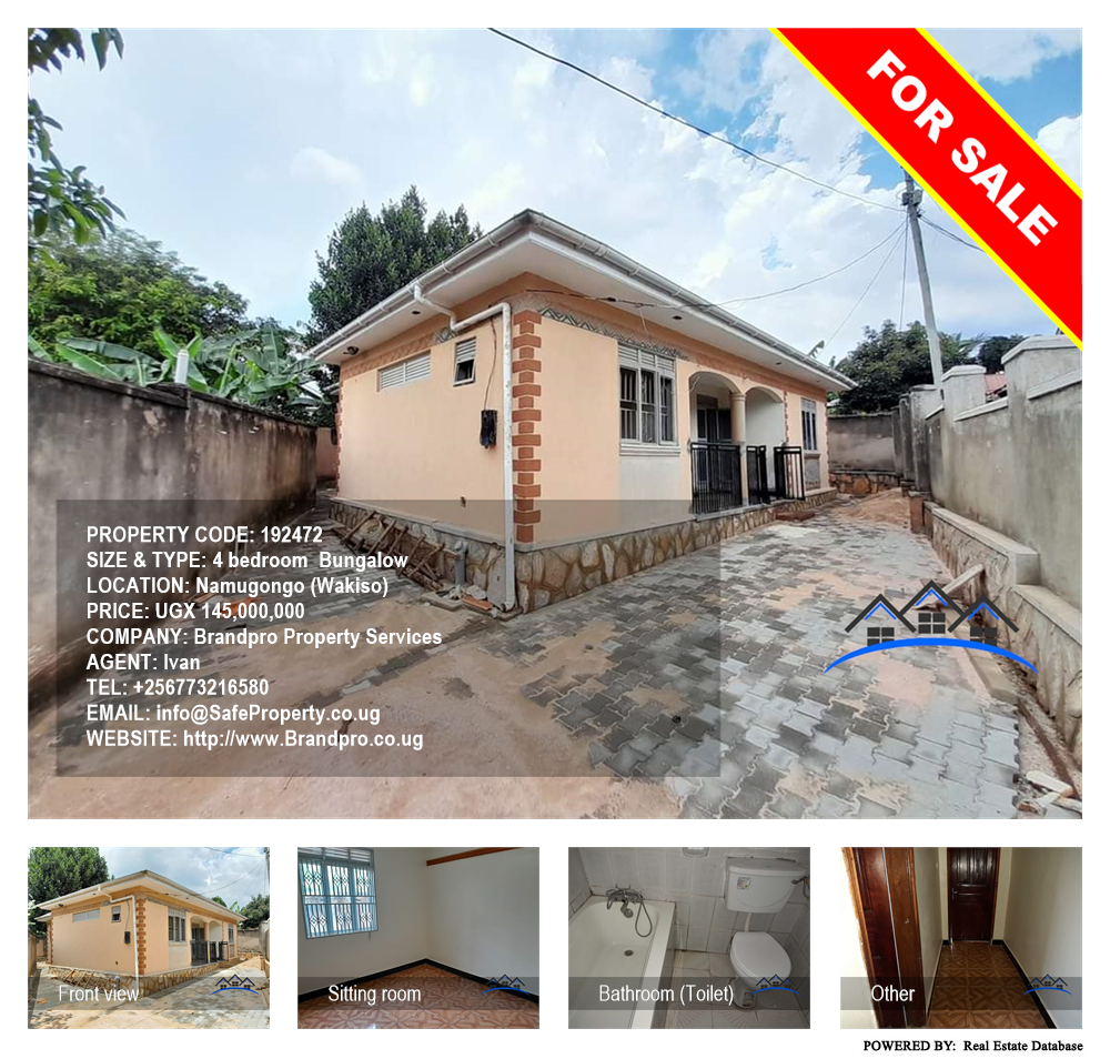 4 bedroom Bungalow  for sale in Namugongo Wakiso Uganda, code: 192472