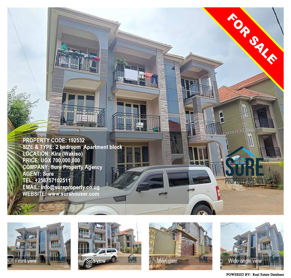 2 bedroom Apartment block  for sale in Kira Wakiso Uganda, code: 192532