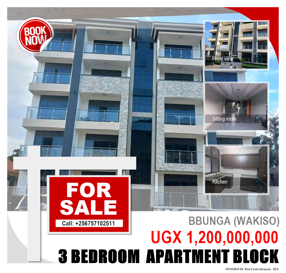 3 bedroom Apartment block  for sale in Bbunga Wakiso Uganda, code: 192554