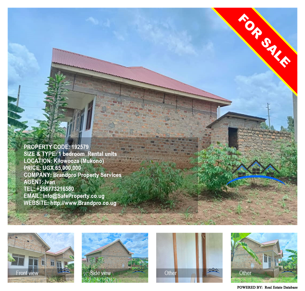 1 bedroom Rental units  for sale in Kilowooza Mukono Uganda, code: 192579