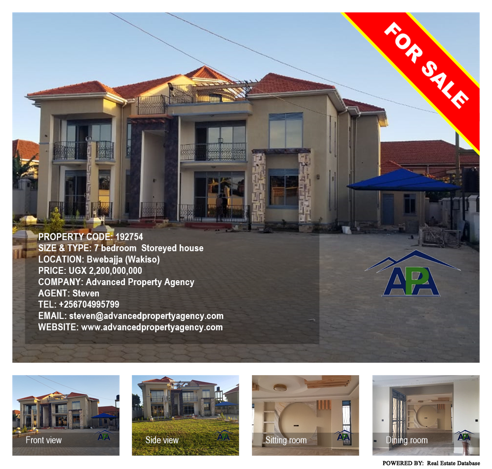 7 bedroom Storeyed house  for sale in Bwebajja Wakiso Uganda, code: 192754