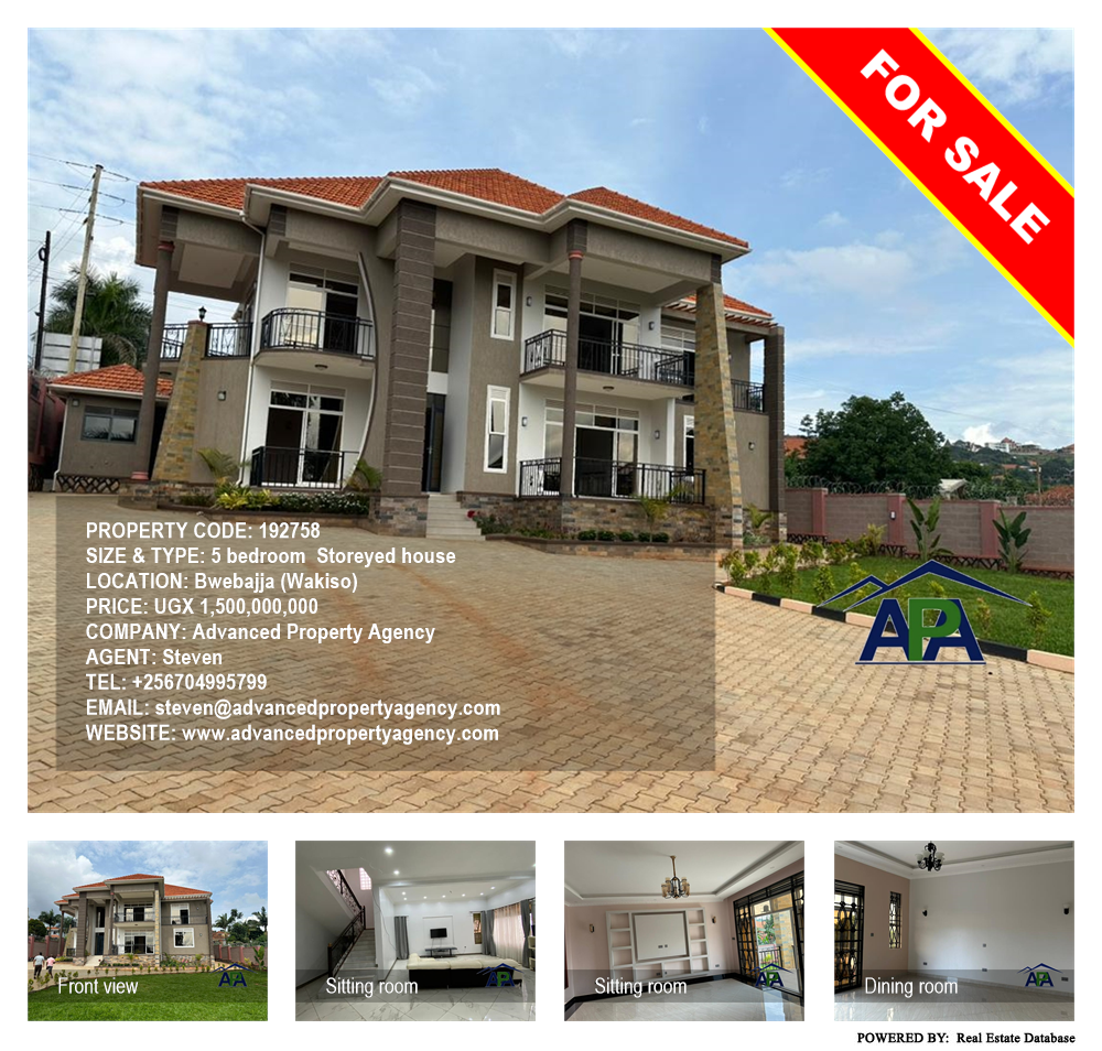 5 bedroom Storeyed house  for sale in Bwebajja Wakiso Uganda, code: 192758