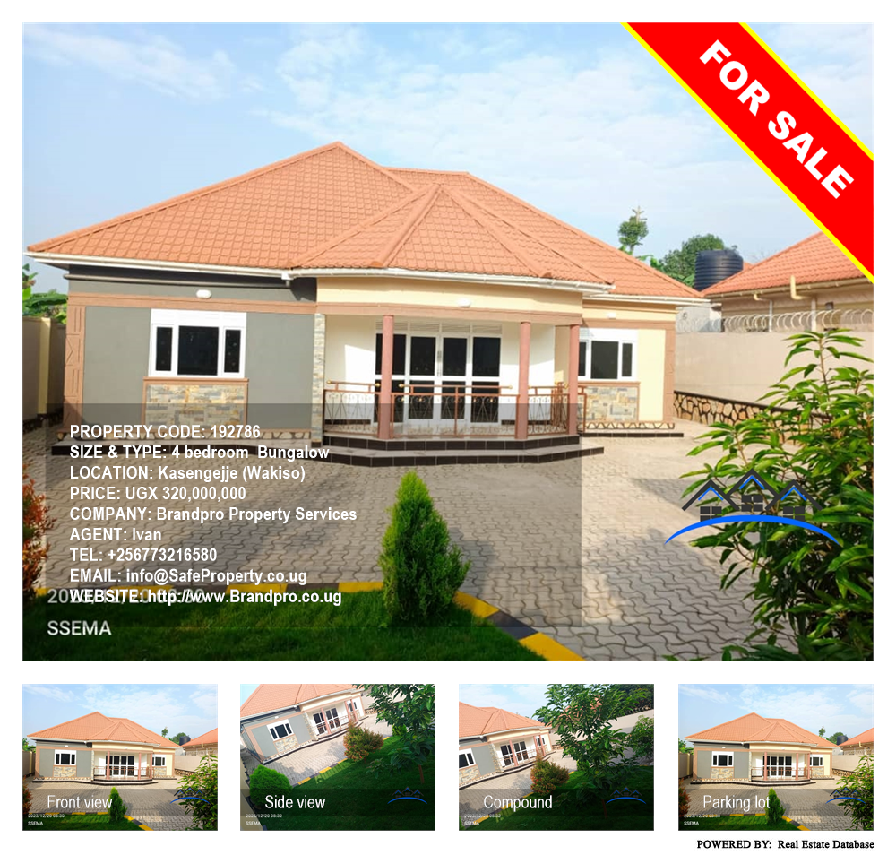 4 bedroom Bungalow  for sale in Kasengejje Wakiso Uganda, code: 192786