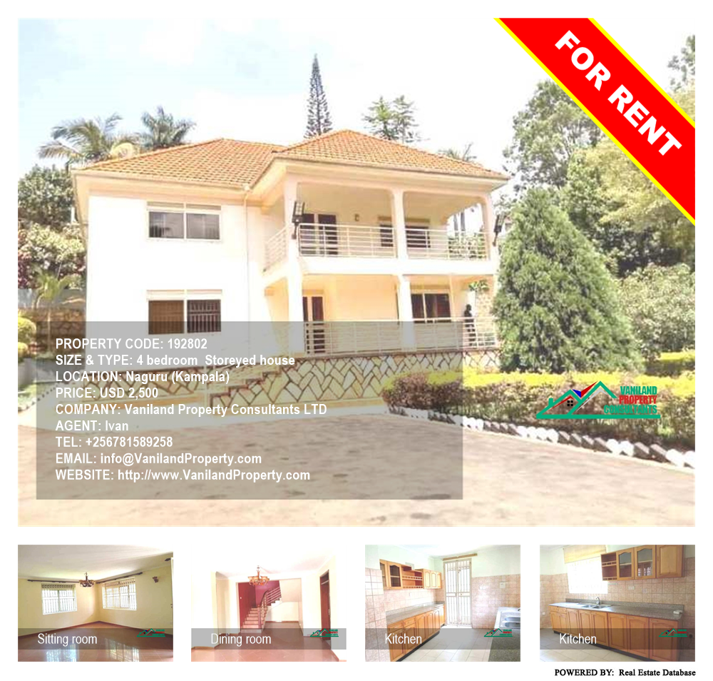 4 bedroom Storeyed house  for rent in Naguru Kampala Uganda, code: 192802