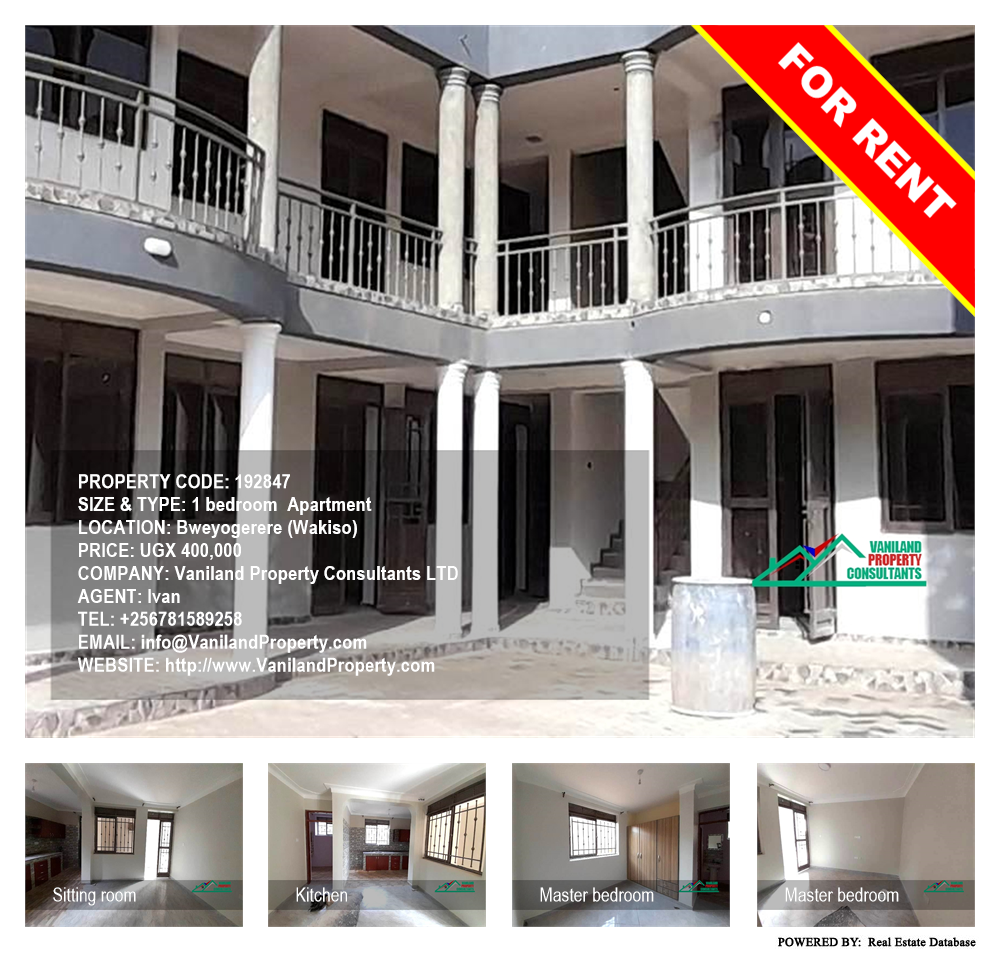 1 bedroom Apartment  for rent in Bweyogerere Wakiso Uganda, code: 192847