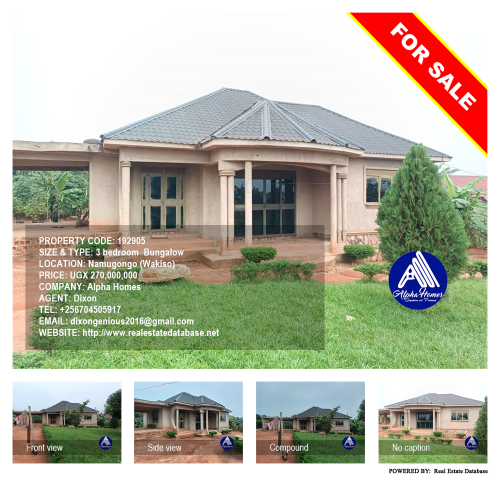 3 bedroom Bungalow  for sale in Namugongo Wakiso Uganda, code: 192905