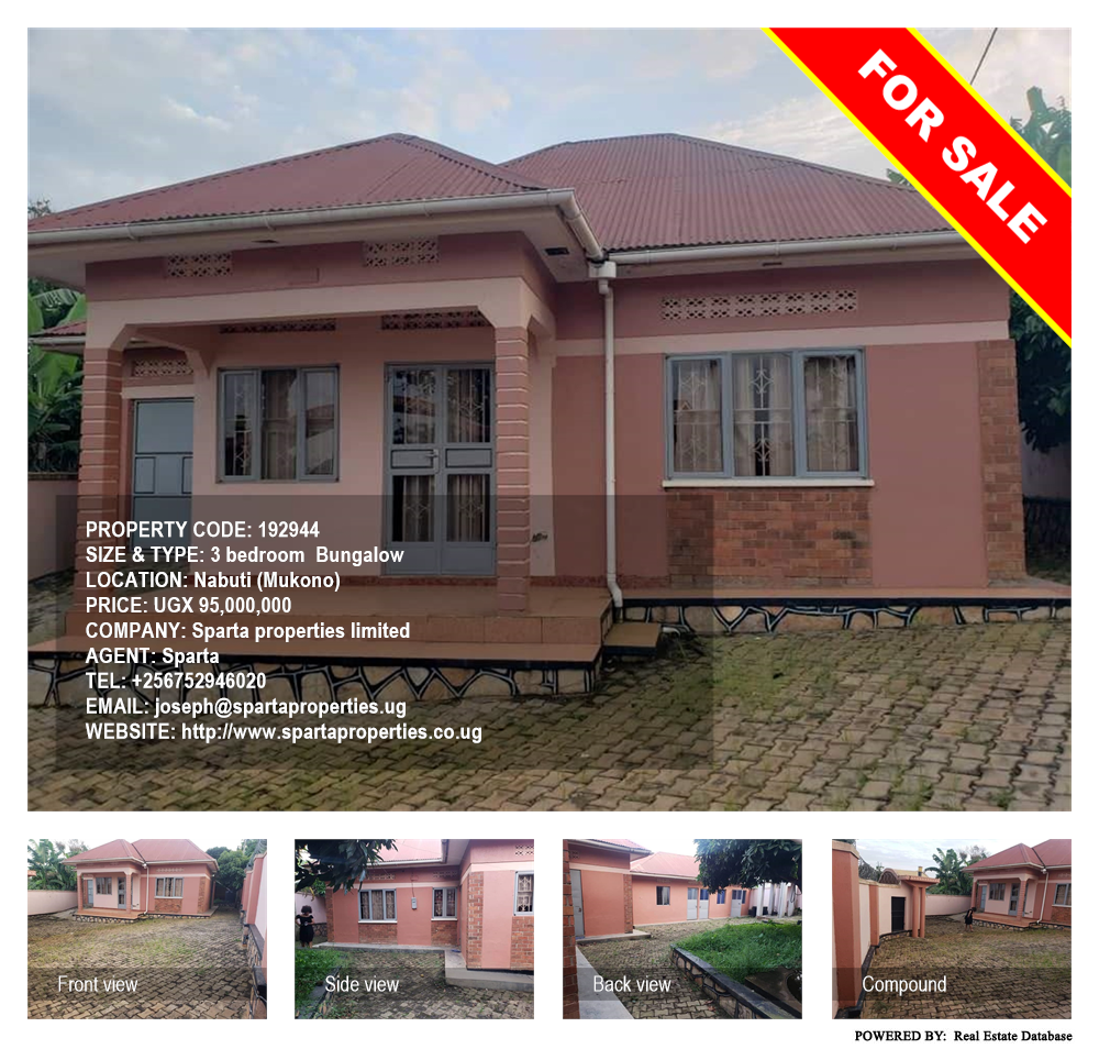 3 bedroom Bungalow  for sale in Nabuti Mukono Uganda, code: 192944