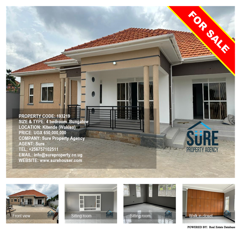 4 bedroom Bungalow  for sale in Kitende Wakiso Uganda, code: 193219